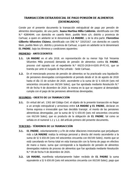 Infografía mostrando los pasos para un acuerdo extrajudicial de pensión alimenticia.