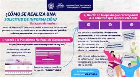 Infografía: proceso de solicitud de información en Portal de Transparencia