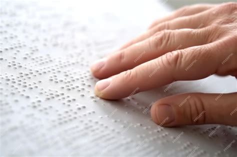 Foto de una persona leyendo un texto en braille con las yemas de los dedos