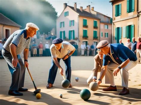 Grupo de ancianos jugando a la petanca en un jardín