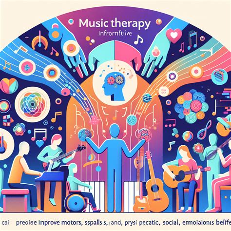 Esquema visual que explica los diferentes enfoques de la musicoterapia (escucha, improvisación, interpretación, etc.).