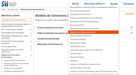 Captura de pantalla del sitio web del SII para consultar pagos de cotizaciones