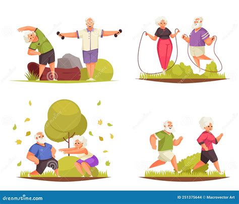 Ilustración de un adulto mayor realizando actividad física moderada en un entorno natural.