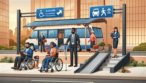 Ilustración de barreras de accesibilidad en entornos urbanos y transporte