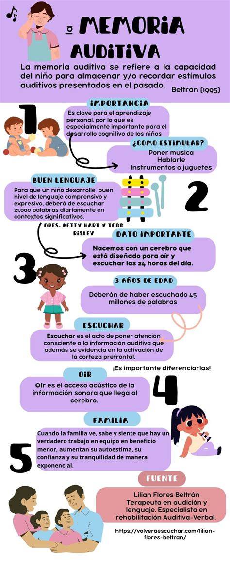 infografía de etapas del procesamiento auditivo