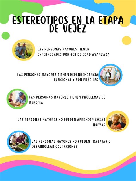 Ilustración que desafía estereotipos de la vejez, mostrando a personas mayores activas