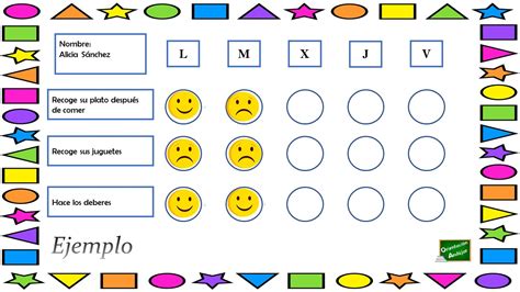 ejemplo de sistema de fichas para refuerzo positivo