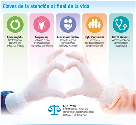 Infografía: las dimensiones de la atención en cuidados paliativos: física, emocional, social y espiritual.