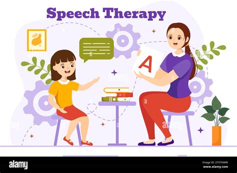 Ilustración de un niño realizando ejercicios de terapia del habla para mejorar el control oral.