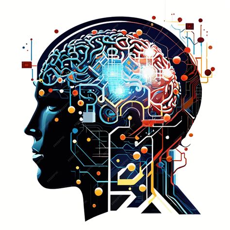 Ilustración de un cerebro con circuitos neurales o una silueta de persona pensando