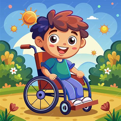 Ilustración mostrando un niño en silla de ruedas con dificultades para acceder a un edificio sin rampa.