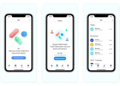 Teléfono mostrando una interfaz de recordatorio de medicamentos con diseño para mayores