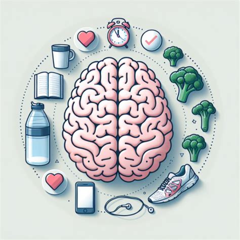ilustración de un cerebro sano con sus hábitos