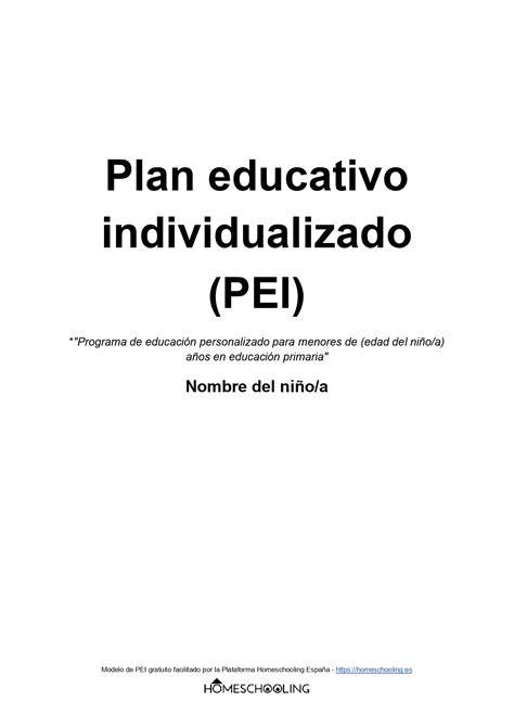 Ejemplo de plan educativo individualizado (PIE) y metas de autonomía