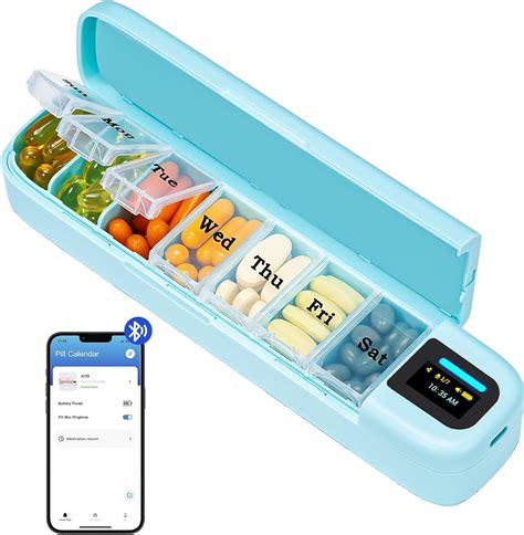 Foto de organizador de pastillas manual y pastillero inteligente con alarma