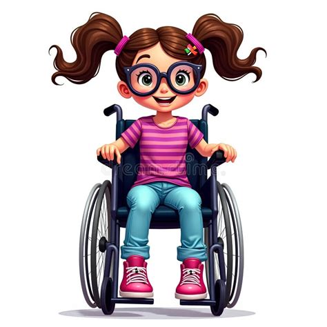 Ilustración de una niña en silla de ruedas sonriendo, rodeada de otros niños en un aula escolar, simbolizando la inclusión.