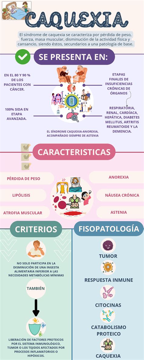 Infografía sobre los diferentes tipos de caquexia y sus causas