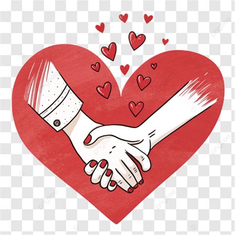 Ilustración de dos manos entrelazadas con un corazón