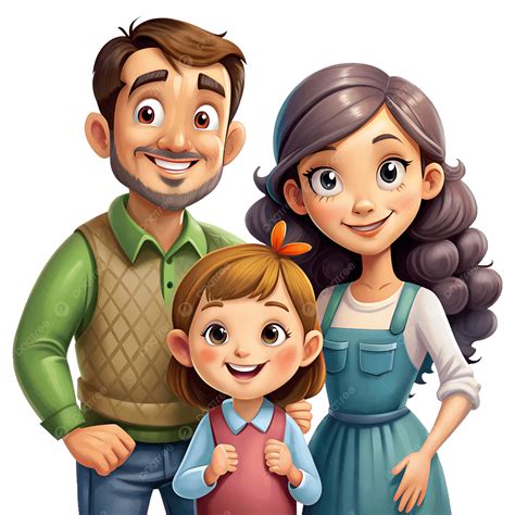 Ilustración de una familia moderna con padres e hijos en un ambiente afectivo y de poca confrontación.