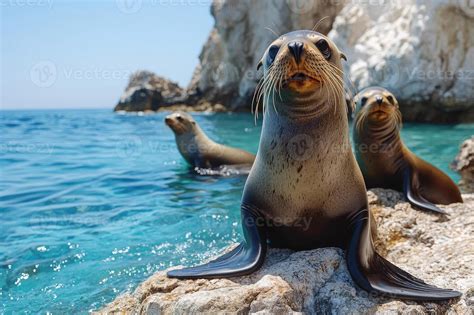 Foto de una foca adulta nadando en su hábitat natural