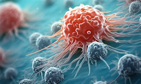 Imagen de microscopio de células hepáticas cancerosas o un marcador tumoral