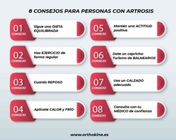 Infografía con consejos prácticos para personas con artrosis