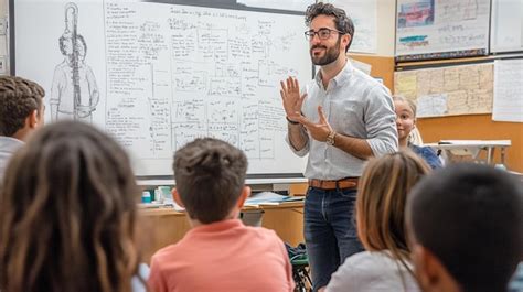 Fotografía temática de un docente enseñando a distancia