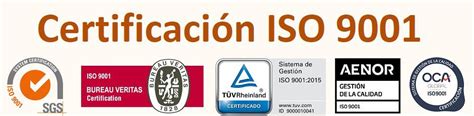Gráfico con logotipos de certificaciones ISO 9001 y 10002