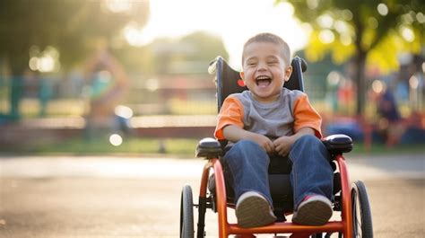 Foto de un niño en silla de ruedas participando en actividades recreativas