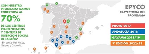 Mapa de España señalando centros penitenciarios con un icono de riesgo