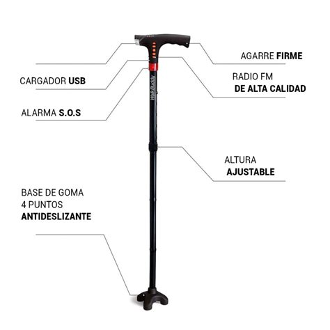 Ilustración de un bastón inteligente 