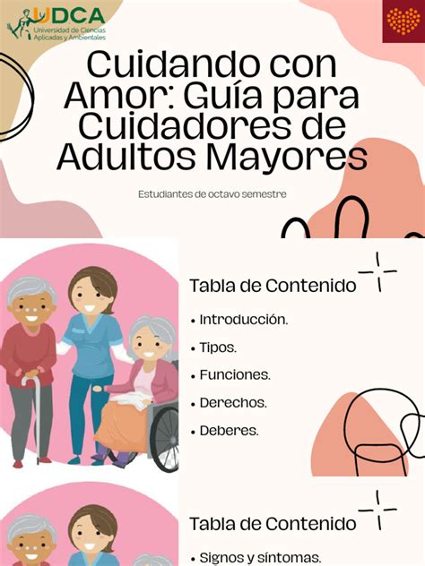 infografía con los puntos clave de la guía para cuidadores de personas mayores