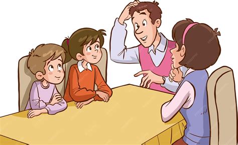 ilustración de una familia conversando sobre planificación a largo plazo