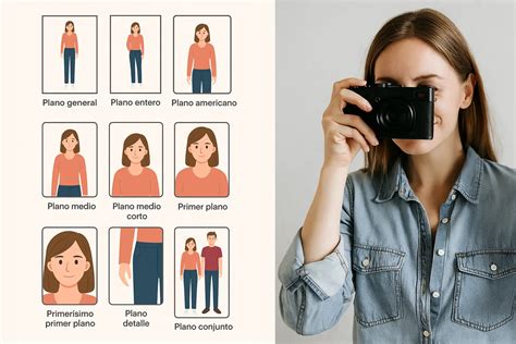 Ilustración que muestra diferentes tipos de fotografía profesional: un fotógrafo deportivo capturando una acción de alta velocidad, una imagen de producto elegante para publicidad y un fotógrafo de prensa cubriendo un evento noticioso.