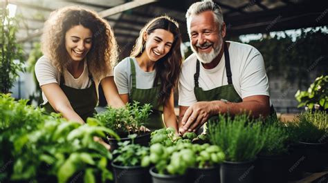Imagen de personas mayores participando en un huerto urbano, interactuando y cuidando plantas.