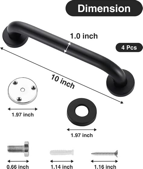 Diagrama de instalación de una barra de agarre de acero inoxidable en la pared de un baño con medidas