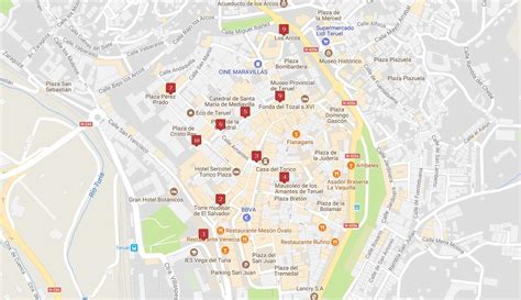 Mapa: puntos de interés accesibles en una ciudad