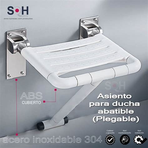 Diagrama de dimensiones para ducha accesible con asiento abatible