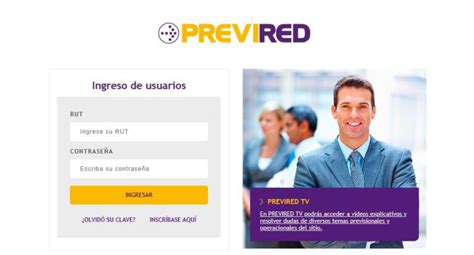 Logotipo o interfaz de PreviRed con opciones de registro