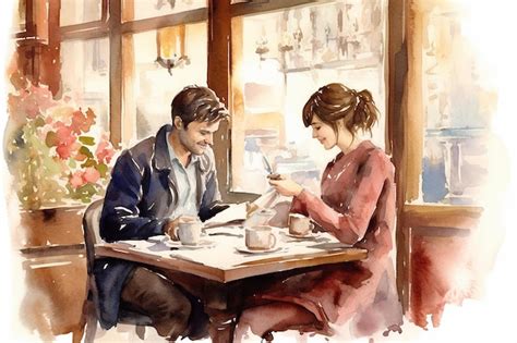 Ilustración de una pareja joven escribiendo cartas de amor, con un filtro sepia que evoca el pasado.