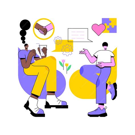 ilustración representando la interacción social en personas mayores