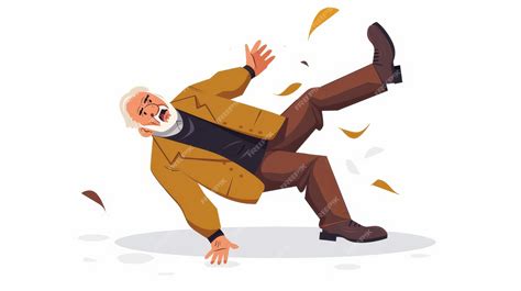 Ilustración de una persona mayor resbalando al salir de una bañera