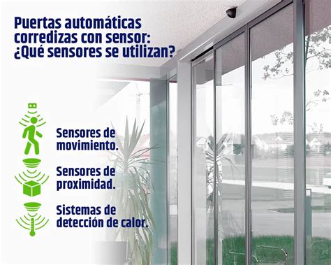 Infografía sobre los diferentes tipos de sensores en puertas automáticas