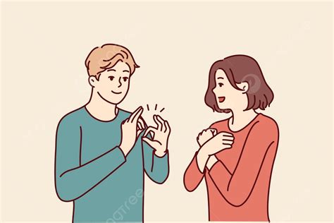 Ilustración: personas comunicándose con lengua de señas