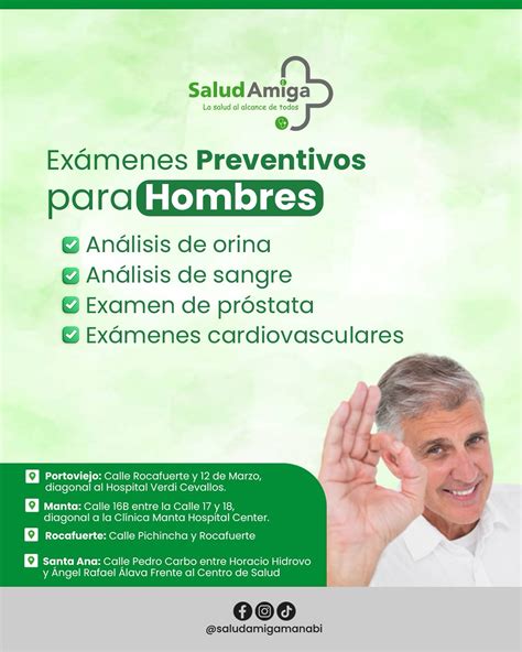 Infografía comparativa de exámenes preventivos para hombres y mujeres.