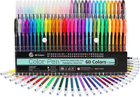 Surtido de lápices de colores, rotuladores y bolígrafos de gel para colorear