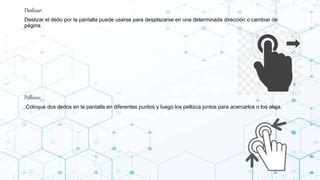 Esquema visual que muestra el uso de dos dedos para desplazarse en la pantalla de un móvil con TalkBack activado.