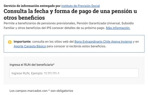 Interfaz del portal Chileatiende para consulta de beneficios