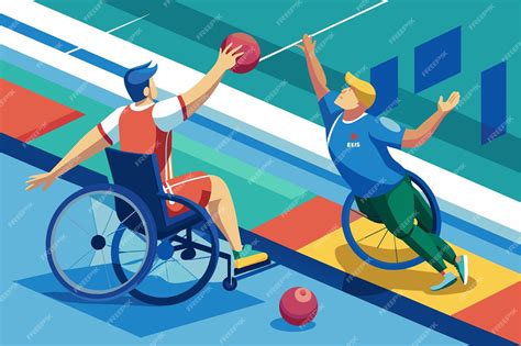 Ilustración de deportes adaptados: boccia, goalball, baloncesto en silla de ruedas, atletismo