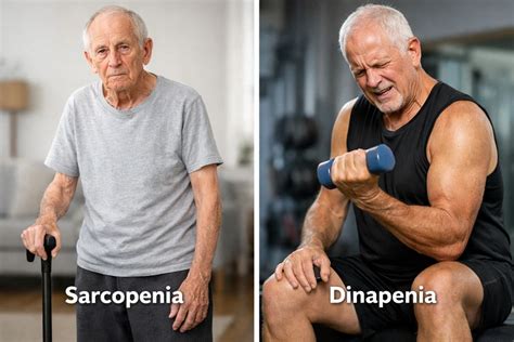 esquema o infografía sobre sarcopenia y dinapenia